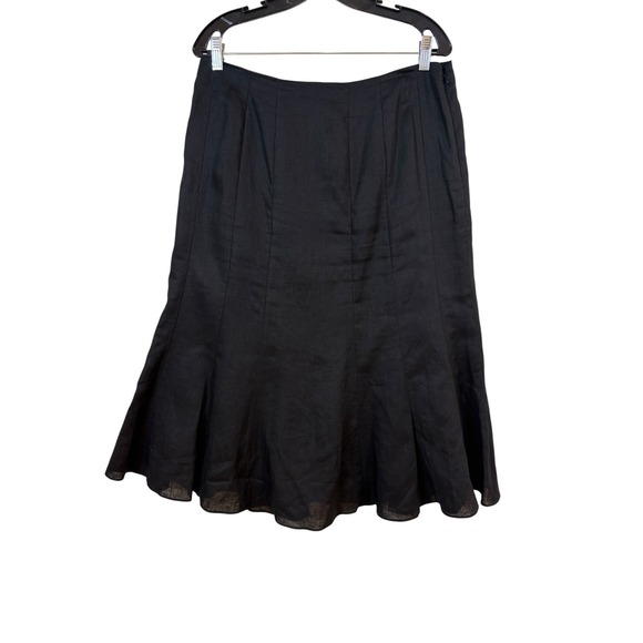 Lauren Ralph Lauren Dresses & Skirts - Lauren Ralph Lauren Skirt Women 10 Black Excellent Linen Paneled Midi Trumpet